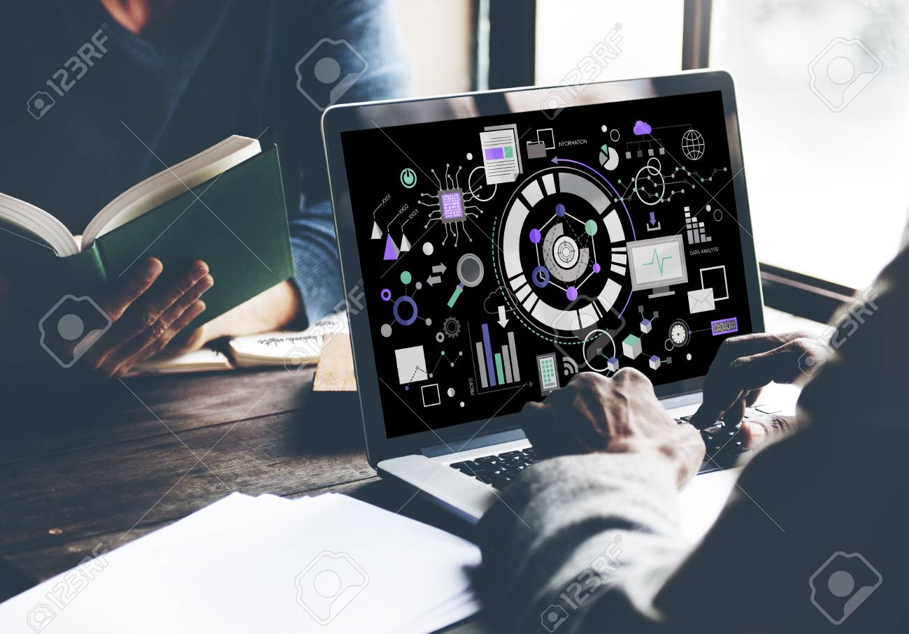 109217786 person with data analysis concept in laptop